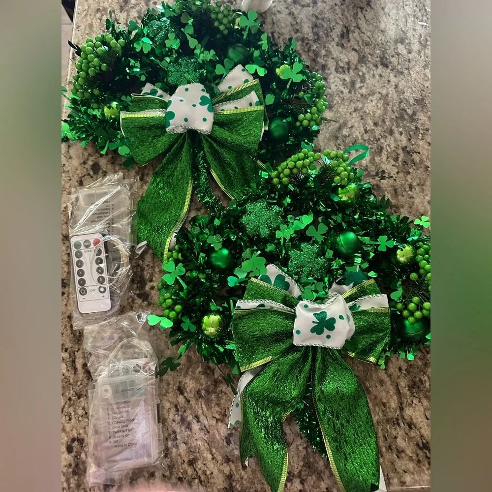 Festive st Patrick’s day Wreath with Bow